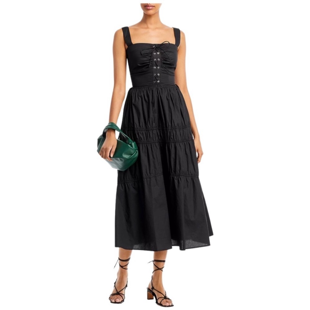 NICHOLAS HALLE CORSET MIDI DRESS